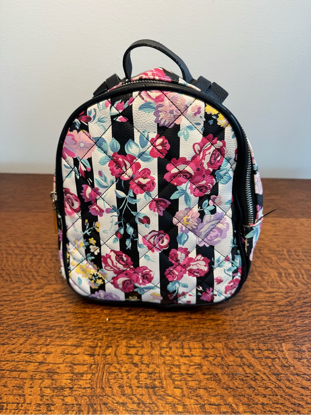 LUV Betsey by Betsey Johnson Quilted Floral Mini Backpack w/Callouts